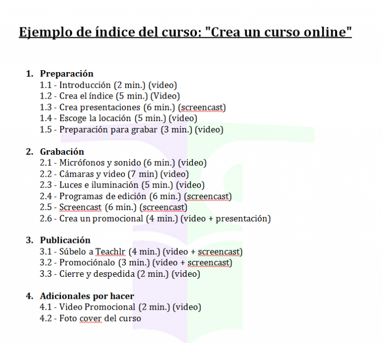 Ejemplo índice Teachlr Blog